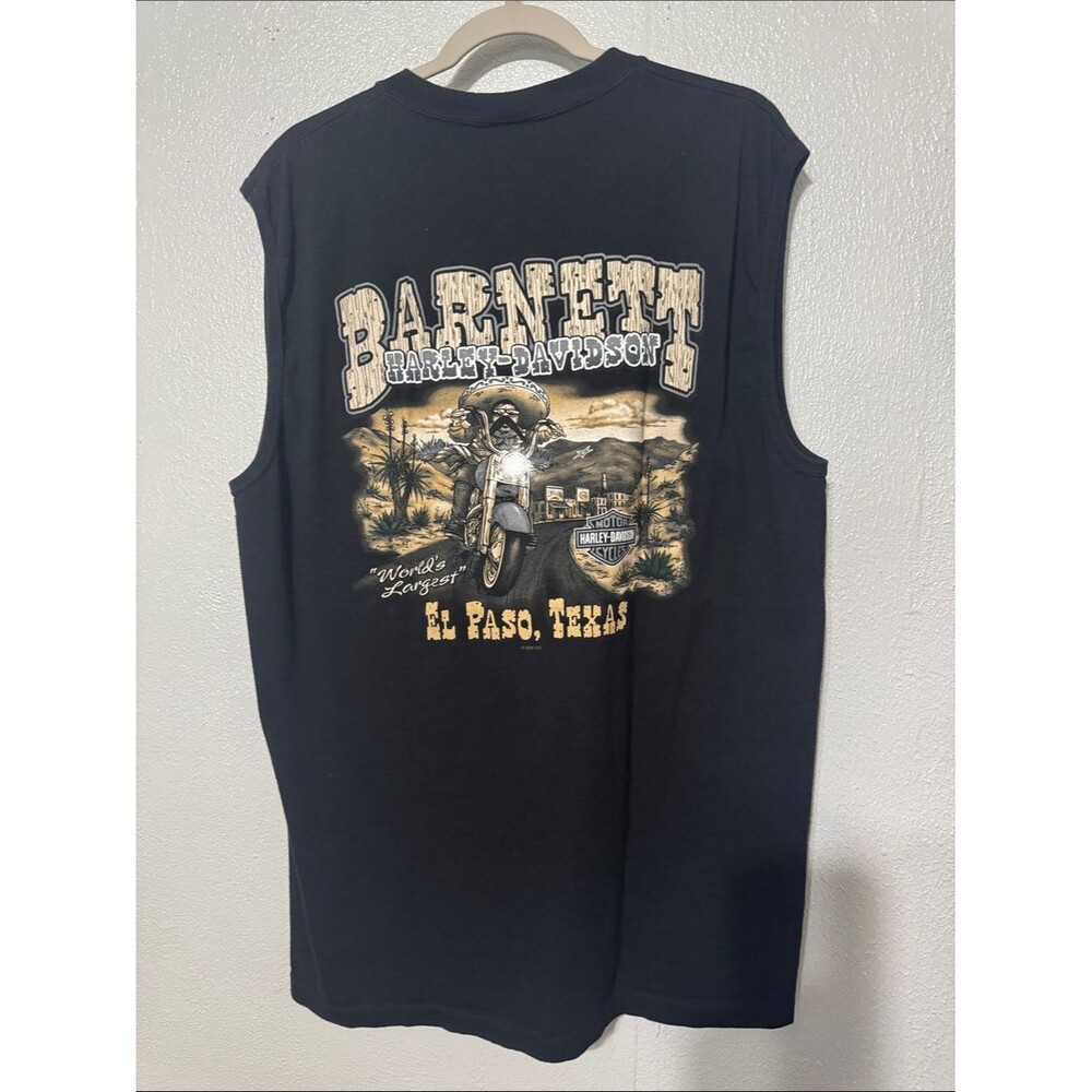 Barnett Harley Davidson El Paso Texas Sleeveless Shirt Graphic Tee Black XL